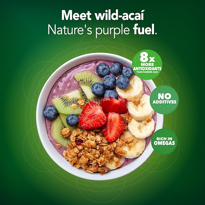 It's Good Energy Organic Amazonian Wild Açaí Powder | 100% Wild Grown Sustainably Collected | Prevents Deforestation | Freeze-Dried | 8X More Antioxidants | No Sugar Non-GMO Gluten-Free | 8.4oz
