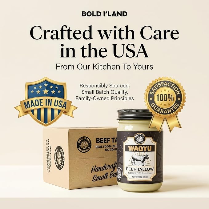 100% Pure Wagyu Beef Tallow for Cooking – Excellent for Searing Steaks - Keto and Paleo Diet Friendly – Perfect for Whole 30 – Carnivore Diet – Gluten Free Protein Snacks for Adults - 14 Ounces