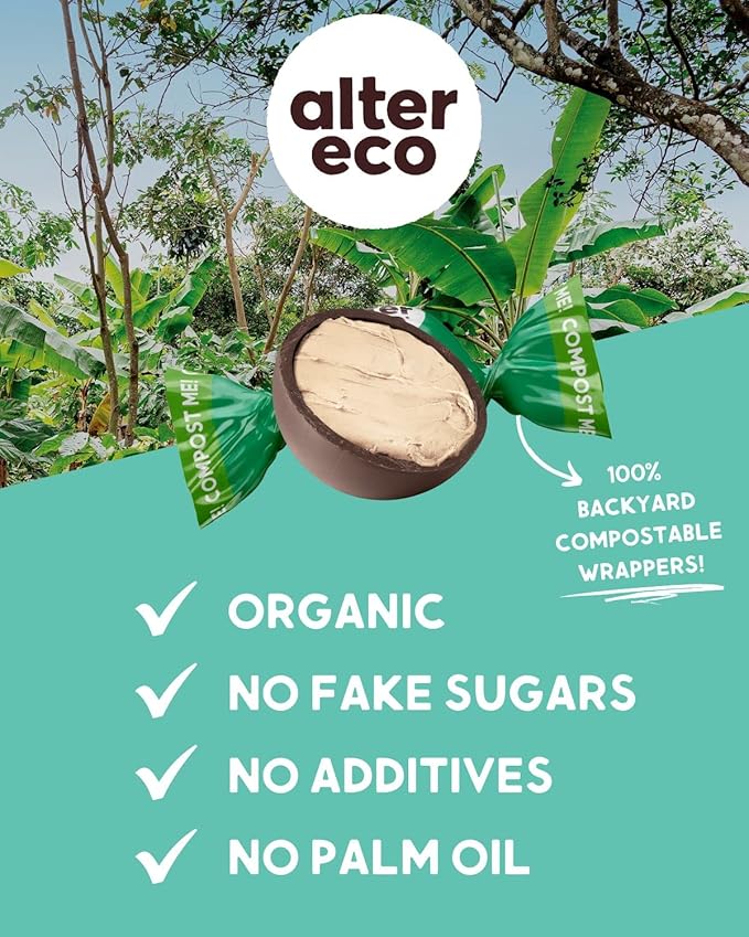 Alter Eco | Mint Creme Truffles | 58% Pure Dark Cocoa Fair Trade Organic Non-GMO Gluten Free Dark Chocolate Truffles | 60 Truffles