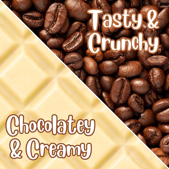 White Chocolate Covered Espresso Beans - by It's Delish 10 Lbs Bulk | Coffee Lovers Snack | Gourmet Chocolates Candy Snacks | Made in USA Kosher Dairy