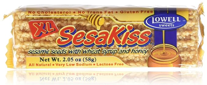 Lowell Foods XL Sesakiss Sesame Thins with Honey Sezamki 2.05 ounce Pack of 24