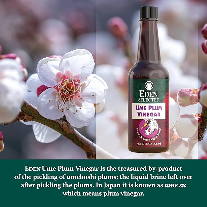 Eden Ume Plum Vinegar Traditionally Made in Japan No Chemical Additives 10 oz Amber Glass Bottle (3-Pack)