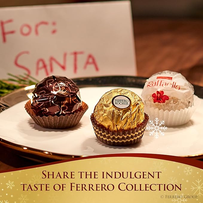 Ferrero Collection Gourmet Gift Box Assorted Confections with Hazelnut Dark Chocolate and Coconut 18.2 oz 48 Count (Pack of 4)