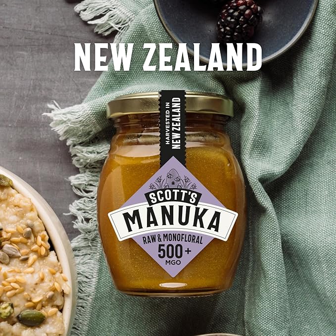 Scott’s Honey Manuka Honey MGO500+ – Raw Natural Certified New Zealand Manuka Honey Lab Tested – 8 oz