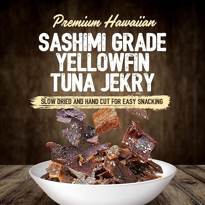 Kaimana Ahi Tuna Jerky Hawaiian Chili Pepper - Soft and Tasty - Premium Fish Jerky Made in the USA. High in Omega 3's All Natural and Wild Caught - 2 Ounce (Pack of 3)