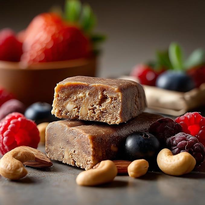 NEOBAR Fruit and Nut Bars - Plant-Based Vegan Snack Bars Gluten Free Dairy Free Snacks No Added Sugar No Preservatives Non-GMO | Berries &amp Cashew12 Count