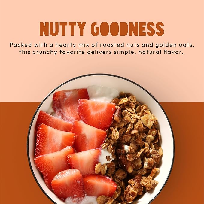 Kellys Four Plus Granola Cereal | Nutty Healthy Granola for Yogurt | Hand Made Snacks for Breakfast - 12 oz (Pack of 6)