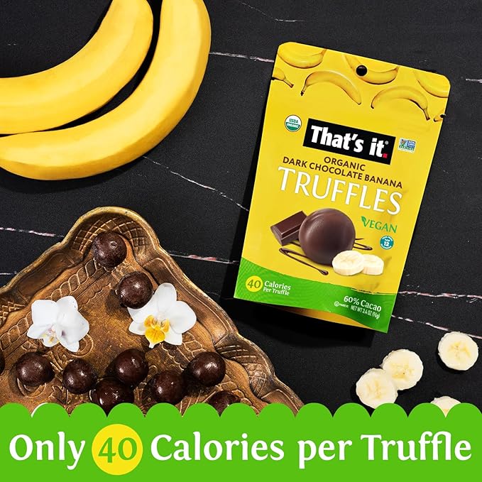 That's it Organic Dark Chocolate &amp Banana Truffles. 100% Plant-Based Vegan Gluten-Free All Natural (3 Pack)