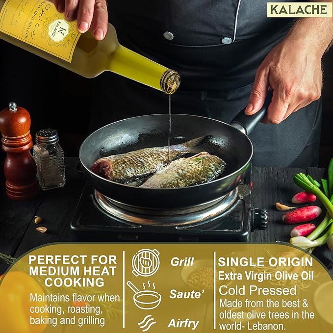 KALACHE Extra Virgin Olive Oil 750ml Glass Bottle Cold Pressed Premium Quality