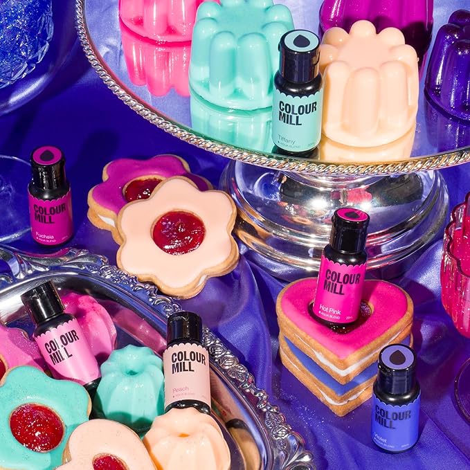 Colour Mill Fairytale Pack Aqua Blend Water-Based Food Coloring 20 Milliliters Each of 6 Colors: Candy Hot Pink Fuchsia Peach Tiffany and Violet