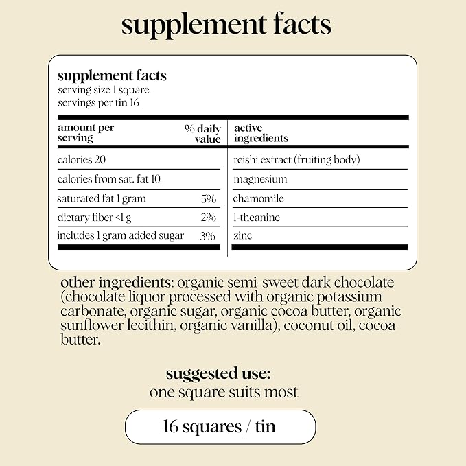 Alice Mushrooms Nightcap | Mushroom Chocolates | Supports Deep Sleep Calm Mind and Stress Relief - Reishi &amp L-Theanine | Regulates Sleep Cycles &amp Reduces Tension - Magnesium Zinc