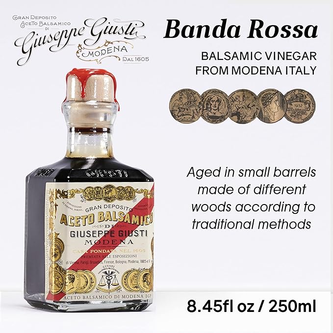 Giusti Premium Balsamic Vinegar of Modena IGP – 5 Gold Medals Italian Aceto Balsamico di Modena in a Luxurious Gift Box Thick Rich &amp Balanced Gourmet Condiment for Finishing – 8.45 fl oz (250 ml