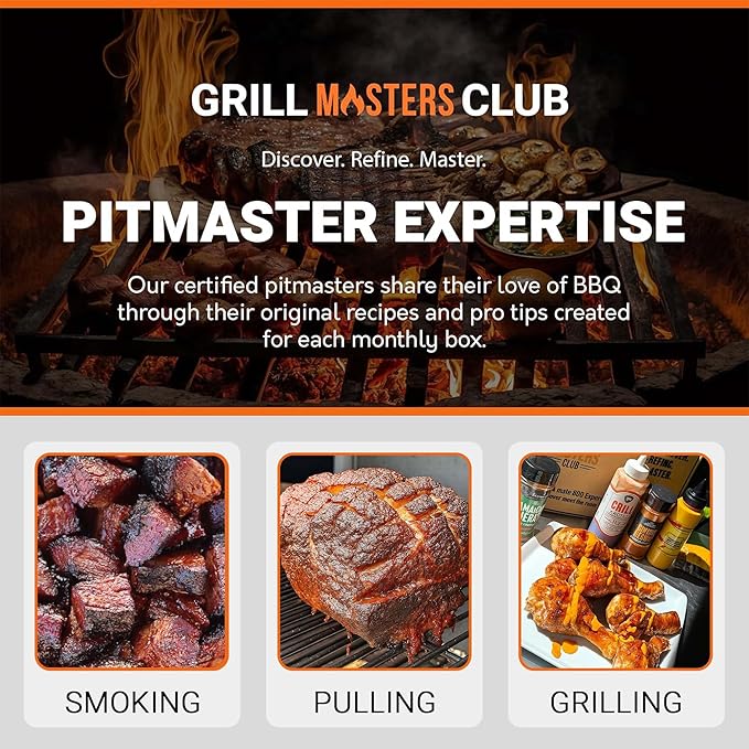 Grill Masters Club Pulled Perfection BBQ Box | Premium BBQ Spices Sauces and Seasoning for the Ultimate Grill Master | Essential for Cooking Grilling and Smoking | Perfect Grill Gift for Men &amp