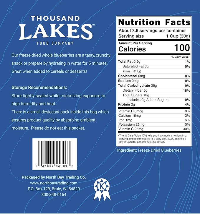 Thousand Lakes Freeze Dried Fruit Bulk Bundle | 100% Strawberries Blueberries and Bananas