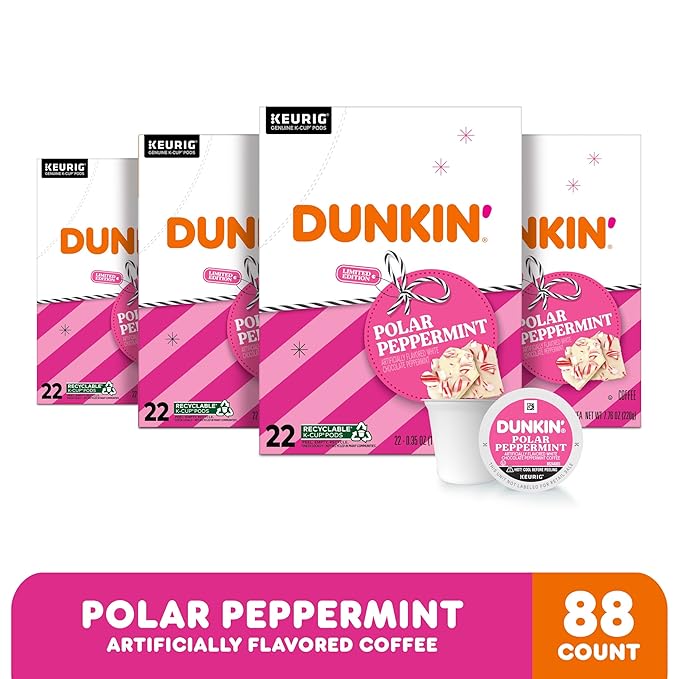 Dunkin' Polar Peppermint Flavored Coffee 88 Keurig K-Cup Pods