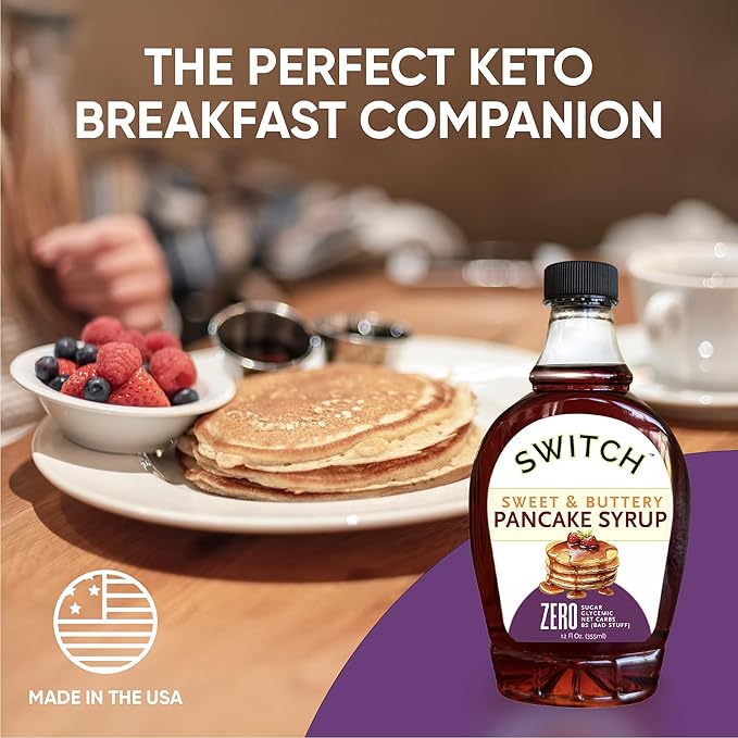 Scrummy Pancake Syrup Sweet &amp Buttery Sugar Free Syrup for Pancakes Waffles &amp More Zero Sugar Zero Net Carbs Diabetic Friendly Keto Vegan Kosher Gluten Free Non-GMO Allulose &amp Or
