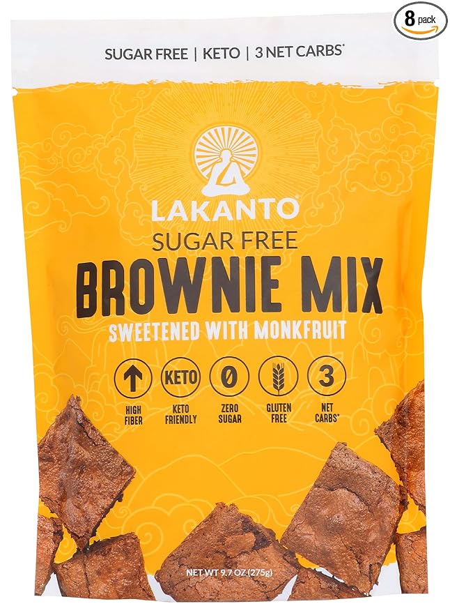Lakanto Brownie Mix Sugar Free Keto Friendly 9.71 Ounce (Pack Of 8)