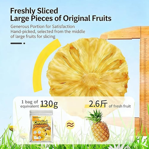 2 Pounds Candied Pineapple Rings Dried Pineapple Slices Sweet and Sour All Natural Vegan Dairy Free
