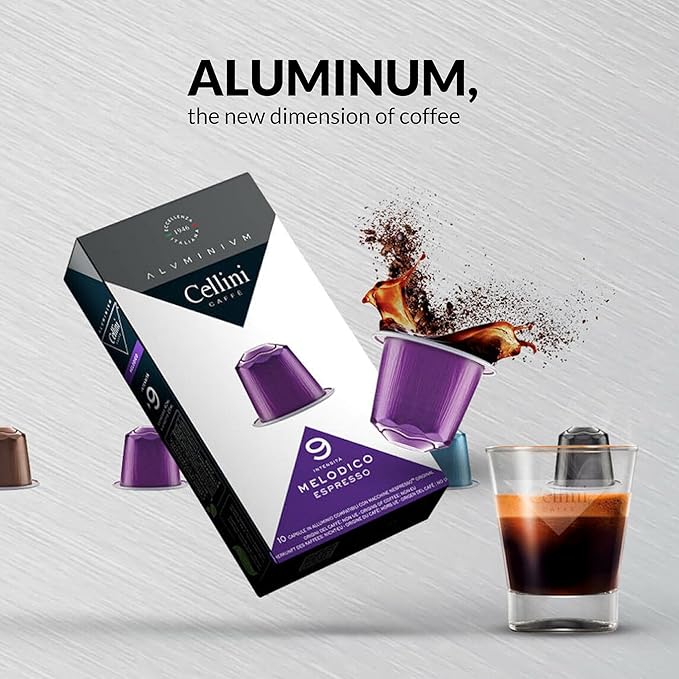 Cellini Caffè Mixed Variety Aluminum Nespresso Pods 8 Distintive Italian Flavors 100% Nespresso Original Machine Compatible 80 Count Medium to Strong Roast Coffee Capsules