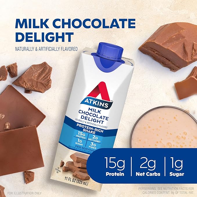 Atkins Endulge Caramel Nut Chew Bar Dessert Favorite 1g Sugar &amp Milk Chocolate Delight Protein Shake 15g Protein Low Glycemic 2g Net Carb 1g Sugar Keto Friendly 12 Count