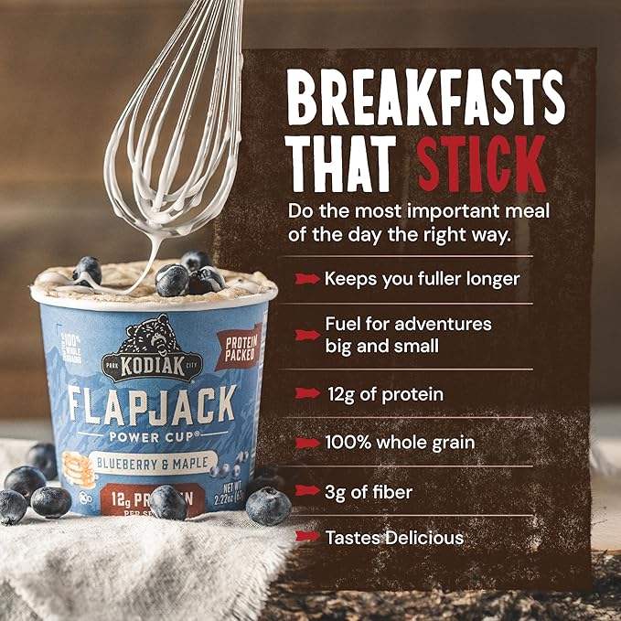 Kodiak Cakes Pancake On the Go Blueberry and Maple 2.16 Ounce (Pack of 12)