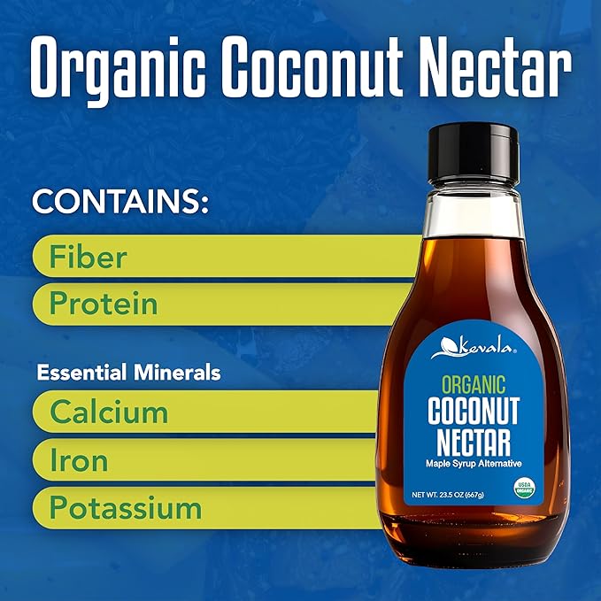 Kevala Organic Coconut Nectar - No Gluten Vegan Sugar Free Essence Natural Maple Syrup Alternative Extract From Coconuts Great for Pancakes - 23.5 oz (1-pack (23.5 oz)) (3-pack (70.5 oz))