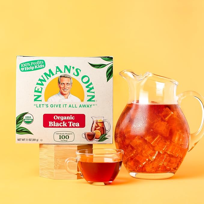 Newman’s Own Organic Black Tea 100 Tea Bags Pack of 5 USDA Organic