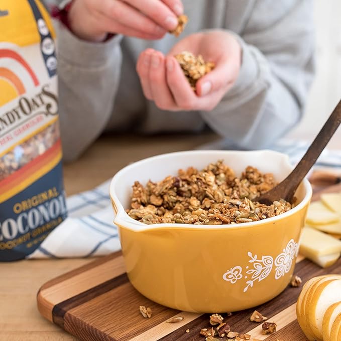 GrandyOats Gluten Free Granola (Certified Organic Paleo Friendly Non-GMO Grain Free Low Carb and Low Sugar) Original Coconola 27 Oz