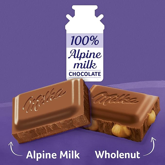 Milka European Chocolate Bars Variety Pack Alpine Milk Chocolate &amp Wholenut Hazelnut Chocolate 10 - 3.52 oz Bars