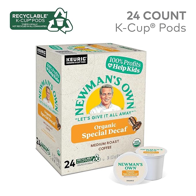 Newman's Own Organics Newman's Special Decaf Keurig Single-Serve K-Cup Pods Medium Roast Coffee 24 Count