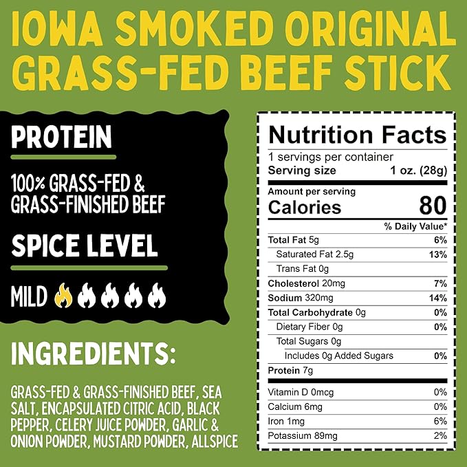 10 Flavor Variety Meat Sticks. No Added Nitrates Gluten Soy MSG Dairy Nuts. 8 Grass-Fed Beef Flavors 1 Free-Range Turkey Flavor &amp 1 Natural Pork Flavor (1 of Each 10-cnt 1-oz Stick)