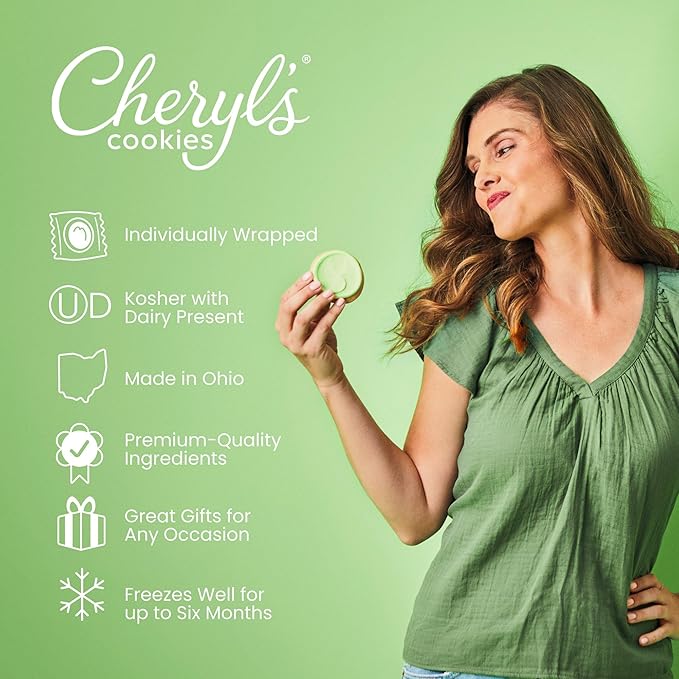 Cheryl's Cookies® Buttercream Frosted Key Lime White Chocolate Cookie Flavor Box 12 Cookies Individually Wrapped Gourmet &amp Fresh Delivery – Gift for Loved Ones Family Friends Coworkers