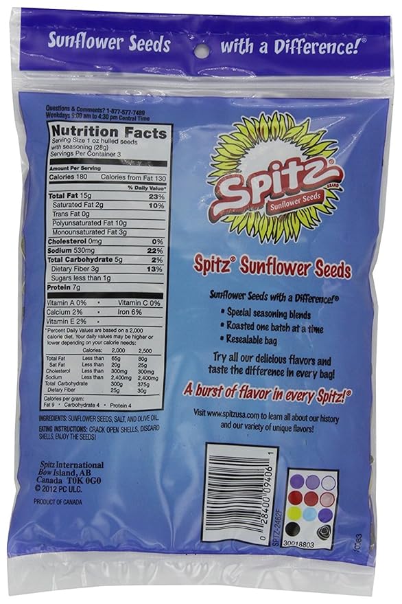 Spitz Sunflower Seeds Variety Bundle 6 oz (Pack of 5) includes 1 Bag Each of Salted Cracked Pepper Smoky BBQ Dill Pickle and Chili Lime (30oz total)