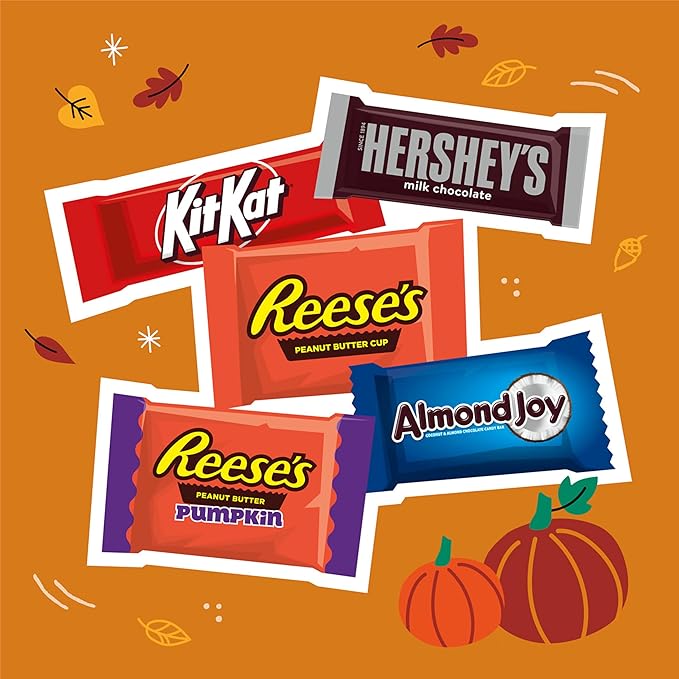 Hershey Assorted Flavored Snack Size Halloween Candy Bulk Bag 39.43 oz (75 Pieces)