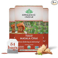 ORGANIC INDIA Tulsi Masala Chai Tea Bags - Holy Basil Black Tea Spices with Ginger Stress Relieving Immune Support USDA Certified Organic Antioxidant Caffeinated - 18 Infusion Bags 3 Pack