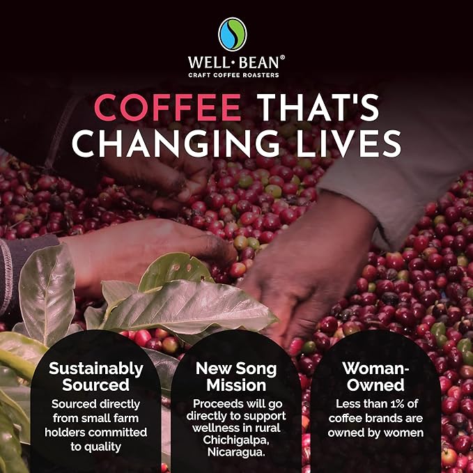 Well-Bean Coffee - Boujee Blend Coffee Beans Brazil Colombia and Honduras Coffee Blend Antioxidant Rich Whole Bean Coffee Gluten-Free Keto Coffee Dark Roasted Coffee 2 lb