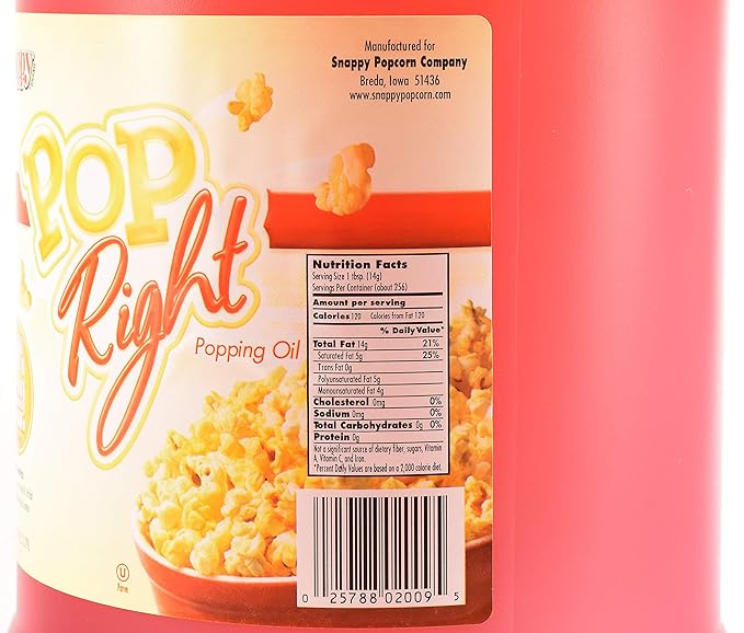 Snappy Pop Rite Popcorn Oil 1 Gallon