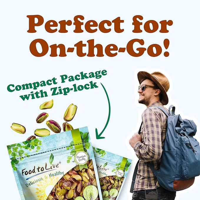 Food to Live Pistachios Halves and Pieces Roasted and Salted 8 Pounds – Crunchy Delicious and Nutrient-Rich Snack High in Protein and Fiber Nuts Perfect for On-the-Go Salads or Baking Vegan