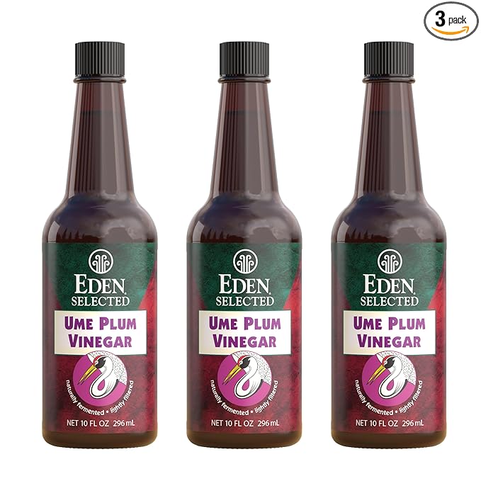 Eden Ume Plum Vinegar Traditionally Made in Japan No Chemical Additives 10 oz Amber Glass Bottle (3-Pack)