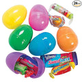 Fun Express Prefilled Easter Eggs Bulk 24 Count - Premium Candy Filled Plastic Eggs for Easter Hunt | Assorted Chocolate &amp Sweet Treats Inside | Perfect Easter Basket Stuffers for Kids Party Suppl