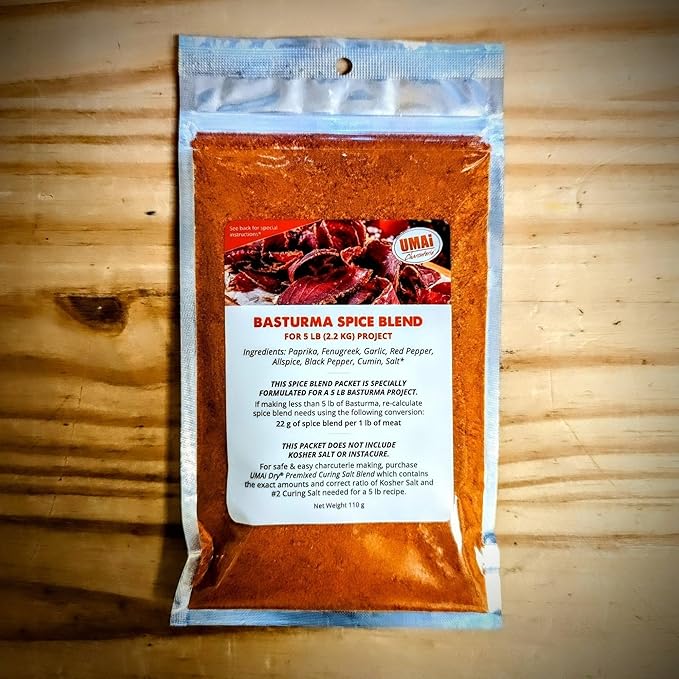 UMAi Dry Large Charcuterie Kit Easy Bundle Pack of 3 8x18 in Dry Aging Bags for 5 lbs of Meat Basturma Spice Blend &amp Premixed Curing Salt Create Gourmet Charcuterie Boards in Refrigerator Over