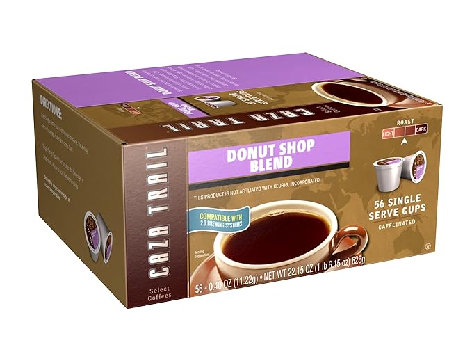 Caza Trail Coffee Donut Shop Blend 56 Single Serve Cups