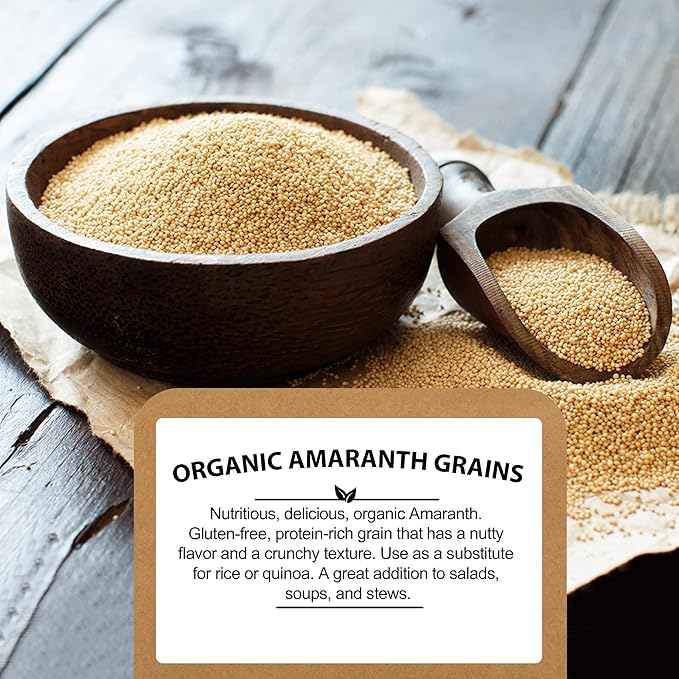 Amaranth Grain Organic (4.8 lb) - Amaranto Bulk Ancient Whole Grain Seeds - Great for Cereal Flour | USA Grown | USDA Certified Organic | Vegan-Friendly | Non-GMO | Gluten Free