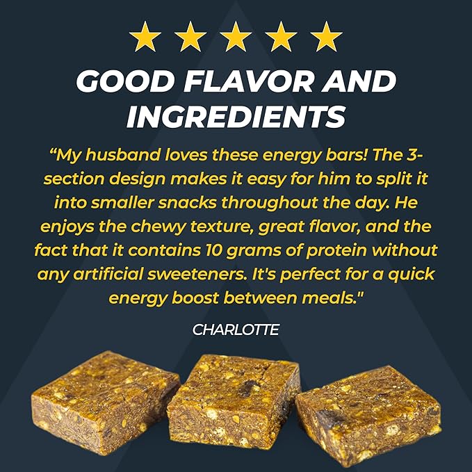 TITANIUM Protein Energy Bars - Fruit Bars with Dried Superfruits Quinoa 10g Of Protein Chocolate Chip - Alternative To Cliff Bars - Snack Bars Healthy Food - Camping Snacks Hiking Food - Healthy