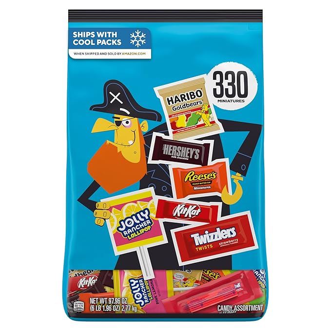 Hershey Miniatures Assorted Flavored Halloween Candy Bulk Bag 97.96 oz (330 Pieces)