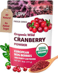 Organic Freeze-Dried Cranberry Powder – Pure 100% Natural Wild Whole Fruit Certified Organic from Nordic Forests – Non-GMO No Added Sugar – 6oz (35 Servings)