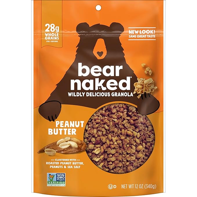 Bear Naked Granola Cereal Breakfast Snacks Peanut Butter (6 Bags)