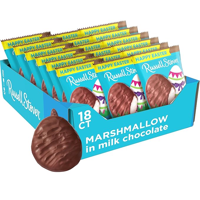 RUSSELL STOVER Easter Marshmallow Milk Chocolate Easter Egg 1.3 oz. (Pack of 18)