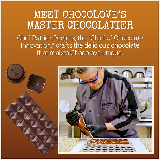 Chocolove Salted Caramel Chocolate Bites | 55% Cocoa | Silky Caramel with a Hint of Salt | Made with Premium Chocolate | Non-GMO &amp Gluten-Free 3.5 oz Pack (8 Pack)