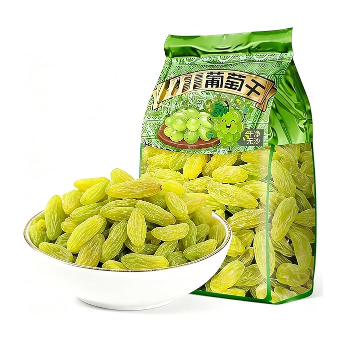 500g Green Raisins - Soft Dried Fruit Snack Ready-to-Eat No Wash Needed Perfect For Baking Oatmeal &amp Yogurt Toppings